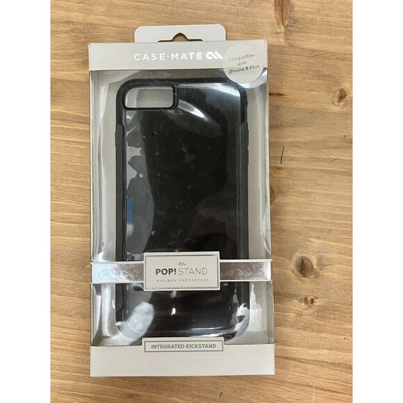 CaseMate Pop Stand iPhone Case for 6 Plus 7 Plus 8 Plus Kickstand Black Gray NEW - Picture 1 of 4
